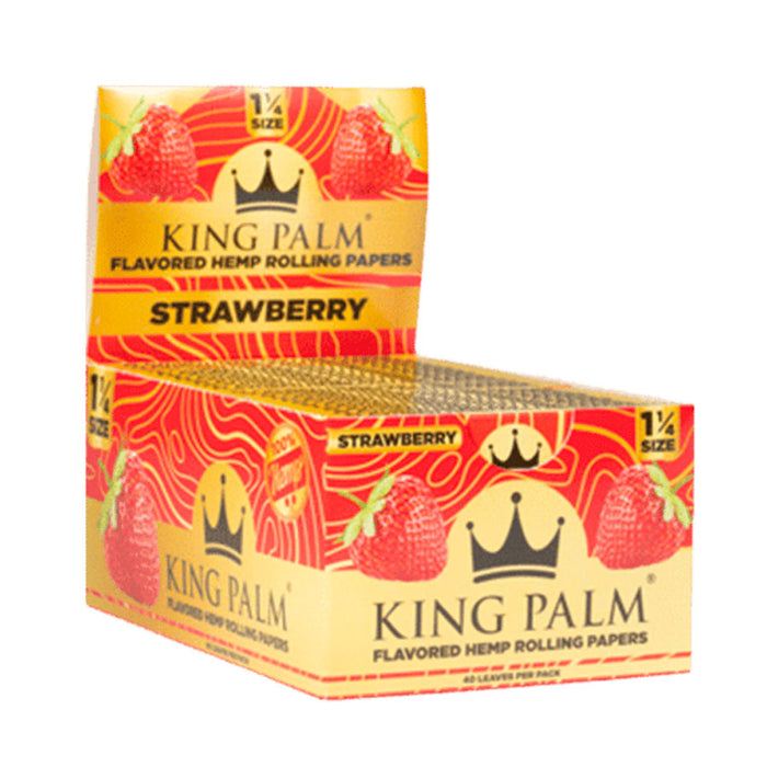 King Palm Hemp Rolling Papers 1 1/4 Size Strawberry Flavor