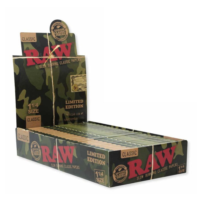 RAW Classic Camo 1 1/4 Size Rolling Papers - Limited Edition