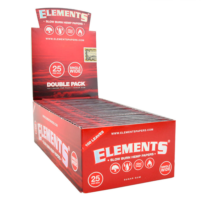 Elements Red Single Wide Rolling Papers (Double Feed)
