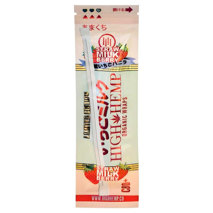 High Hemp Wraps in Strawberry Milk. Single Pack.