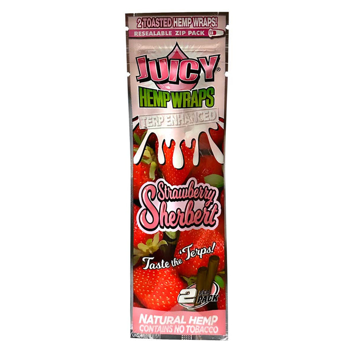 Juicy Terp Enhanced Hemp Wraps Strawberry Sherbert