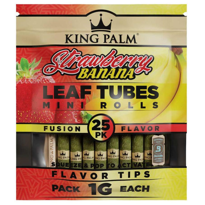 King Palm 25 Mini Rolls Strawberry Banana