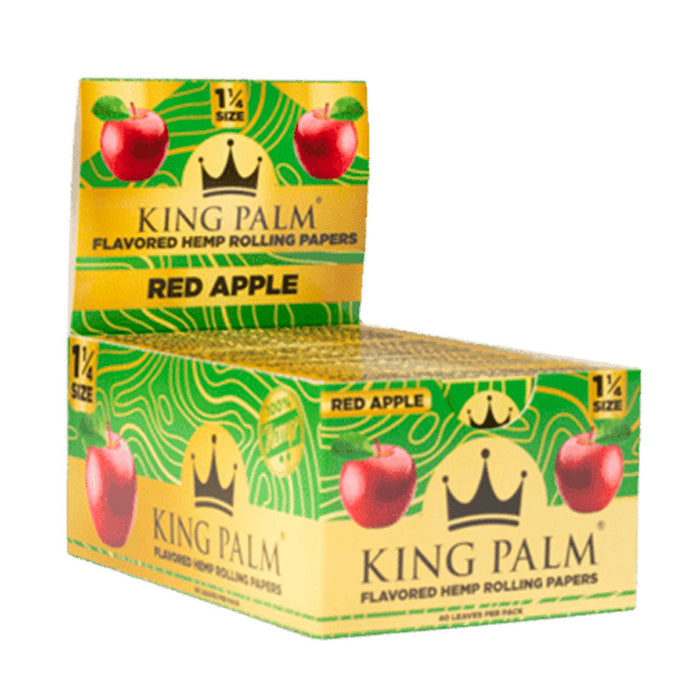 King Palm Hemp Rolling Papers 1 1/4 Size Red Apple Flavor