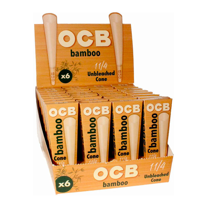 OCB Bamboo 1 1/4 Size Pre Rolled Cones (6)