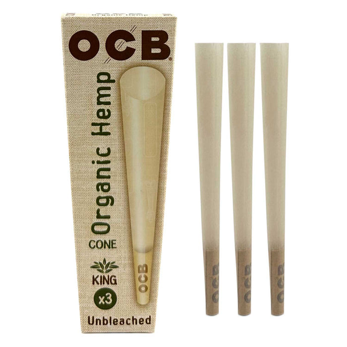 ocb organic hemp cones king size 3 pack