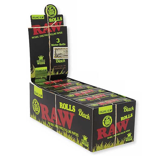 raw black organic hemp king size wide rolls 3 meters