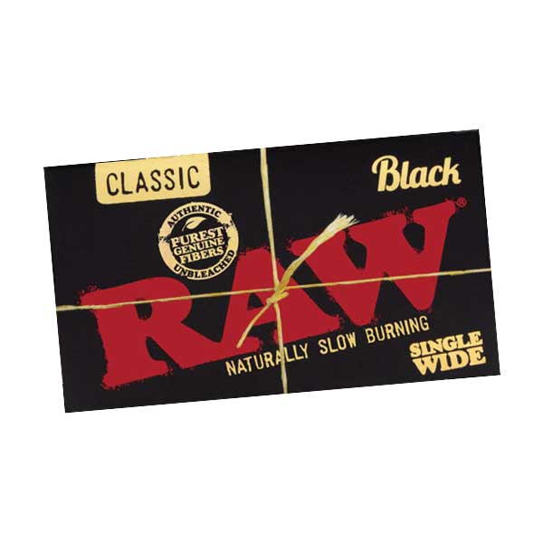 raw black single wide rolling paper