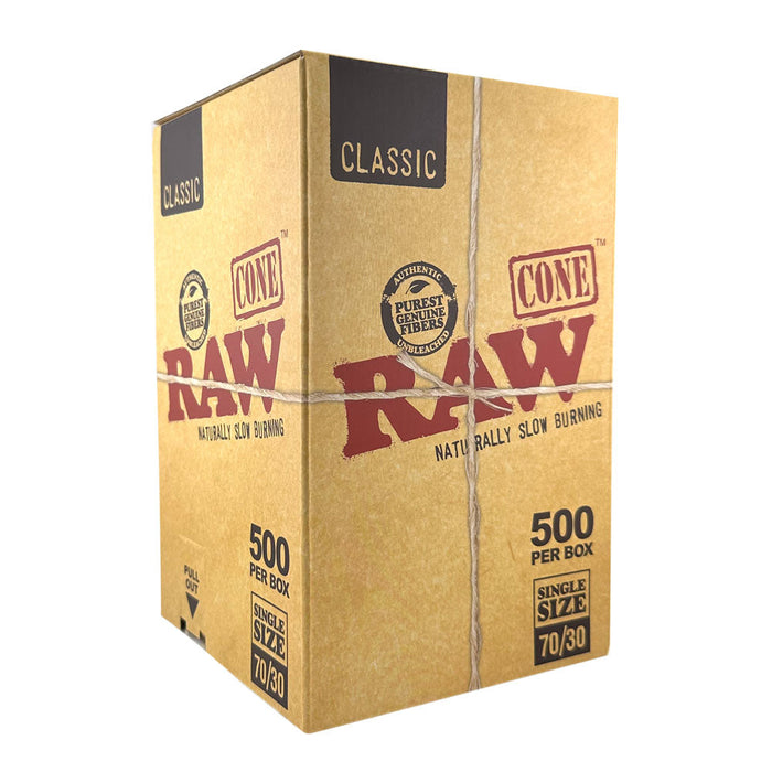 Raw Classic Pre Rolled Cones Single Size 70/30 (500/Box)