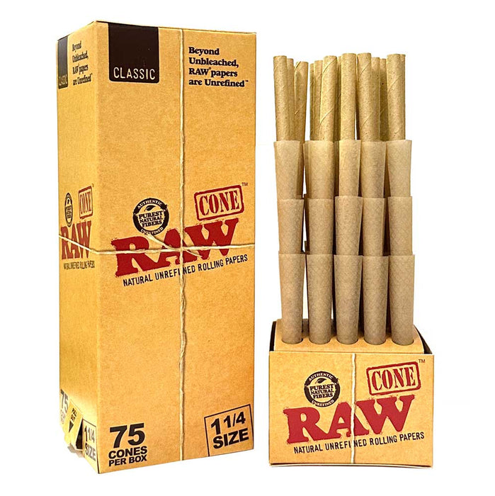 RAW Classic 1 1/4 Pre Rolled Cones (75)