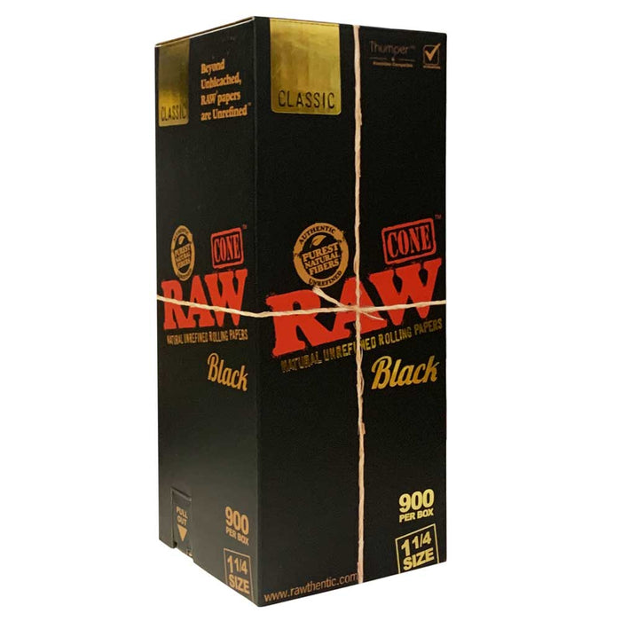 RAW Black Classic 1 1/4 Pre Rolled Cones (900)