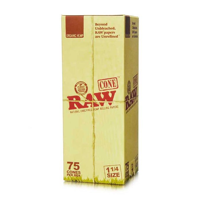 RAW Organic 1 1/4 Pre Rolled Cones (75)