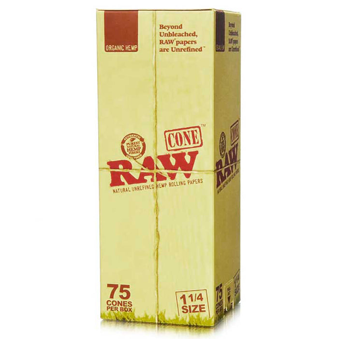 RAW Organic 1 1/4 Pre Rolled Cones (75)