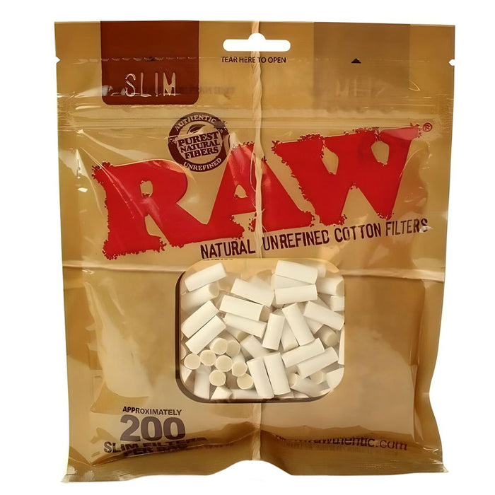 RAW Unrefined Cotton Filter Tip Slim 200ct