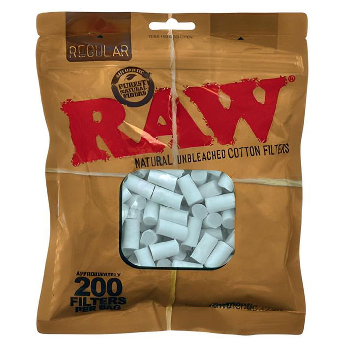 RAW Unrefined Cotton Filter Tip Reg 200ct