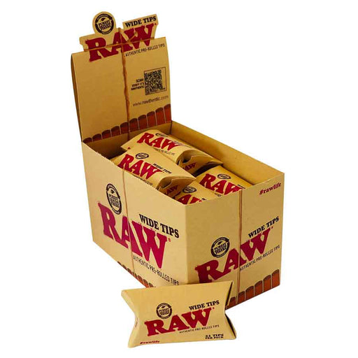 Raw Wide Pre Rolled Unbleached Tips 01 Displ