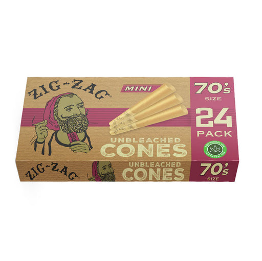 zig zag unbleached pre rolled cones 70mm minis 24