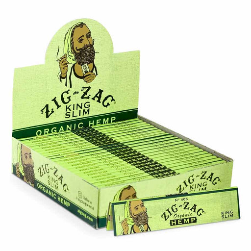 zig zag organic hemp king slim rolling paper