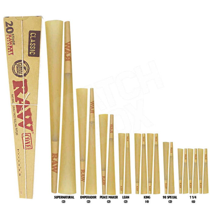 RAW Classic 20 Stage RAWket Launcher Pre Rolled Cones