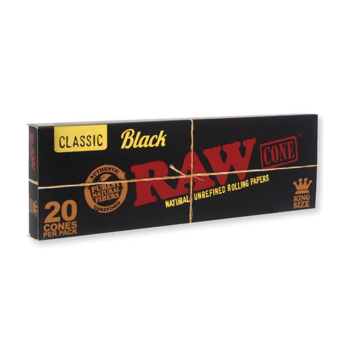 raw classic black king size prerolled cones 