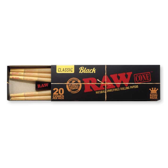 RAW Black Classic King Size Pre Rolled Cones (20)