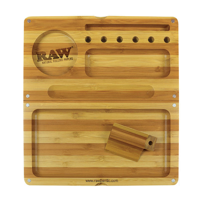 RAW Back Flip Striped Bamboo Rolling Tray